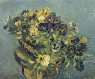 Pot de pensées sur une petite table - Vincent van Gogh