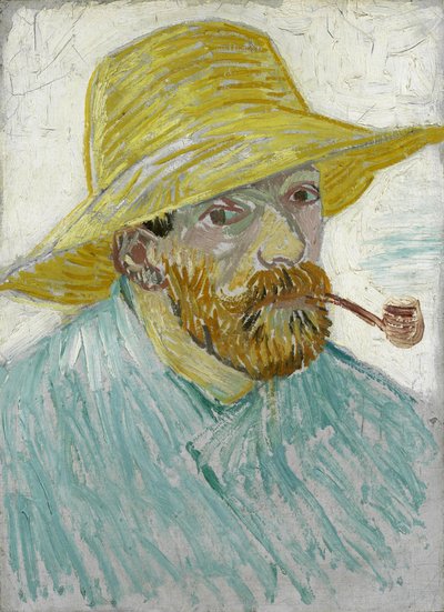 Autoportrait avec chapeau de paille et pipe (par Vincent van Gogh) - Vincent van Gogh