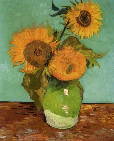Trois tournesols dans un vase - Vincent van Gogh