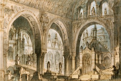 Décor de Francesco Bagnara pour la quatrième scène de Capuleti et Montecchi, opéra de Vincenzo Bellini, joué au Théâtre La Fenice à Venise - Vincenzo Bellini