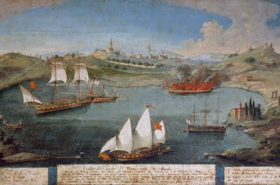 Bataille navale entre les navires vénitiens de Marco Ivanovich Dobrota et les navires turcs, 19 avril - Vincenzo Chilone