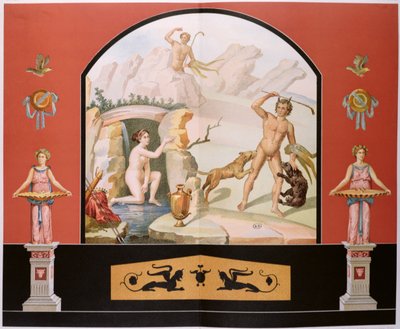 Actéon découvre la déesse Diane à son bain, reconstruction d
