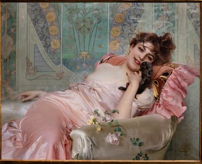 Dame avec un petit chien - Vittorio Matteo Corcos
