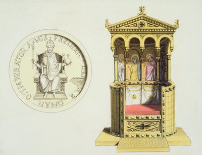 Pièce de monnaie et trône de Frédéric Barberousse (c.1123-90) de 