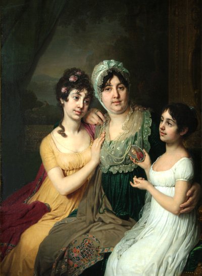Portrait de la Comtesse Anna Bezborodko avec ses filles Lyubov et Cléopâtre, 1803 - Vladimir Lukich Borovikovsky