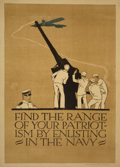 "Trouvez la portée de votre patriotisme en vous engageant dans la Marine", 1918 - Vojtěch Preissig