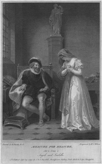 Mesure pour Mesure. Acte 2. Scène 4. Angelo et Isabella, 1797 - W. C. Wilson
