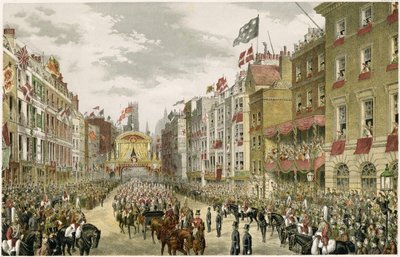 Procession sur le Strand, Temple Bar, Strand, Londres, Royaume-Uni - W. H. Russell