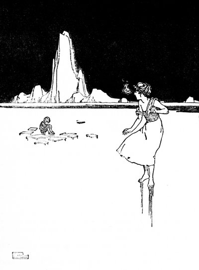 Elle entra dans le grand hall froid et vide, vers 1930 - William Heath Robinson