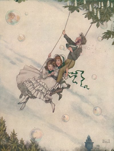 La balançoire bouge et les bulles montent, vers 1930 - William Heath Robinson