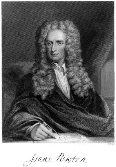Sir Isaac Newton, mathématicien, astronome et physicien anglais, XIXe siècle - W. Holl