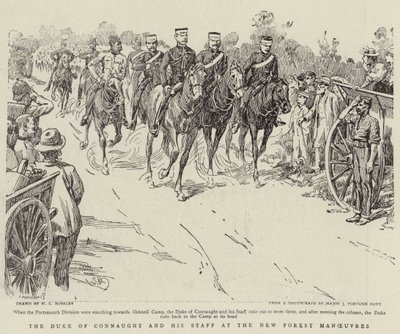 Le duc de Connaught et son état-major aux manœuvres de la New Forest - Walter Charles Horsley