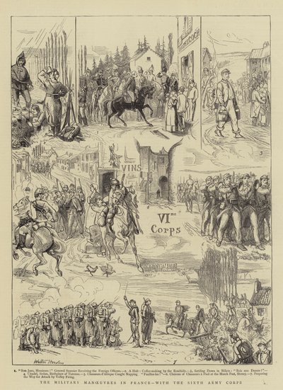 Les manœuvres militaires en France, avec le sixième corps d