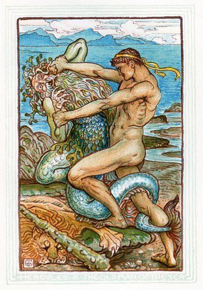 Hercule et le Vieil Homme de la Mer - Walter Crane