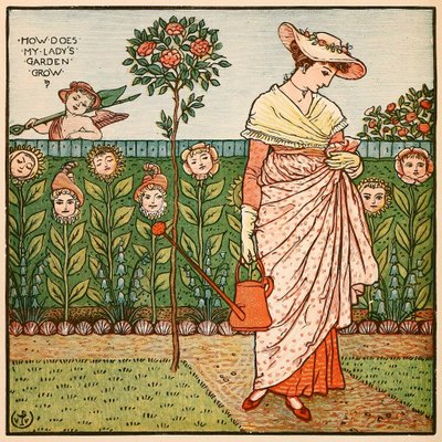 Comment pousse le jardin de ma dame, du livre de peinture de Walter Crane, pub. 1889 - Walter Crane