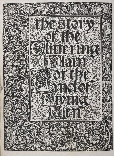 Page de titre décorée avec un motif floral - Walter Crane