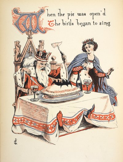 Quand la tarte fut ouverte, les oiseaux commencèrent à chanter. - Walter Crane