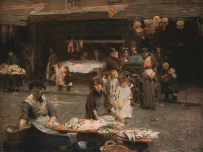 Le marché aux poissons, Patrick Street, Dublin, fin du 19ème siècle, vers 1930 - Walter Frederick Osborne