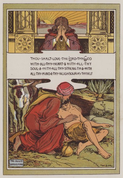 Le Bon Samaritain (lithographie en couleur) - Walter Jenks Morgan