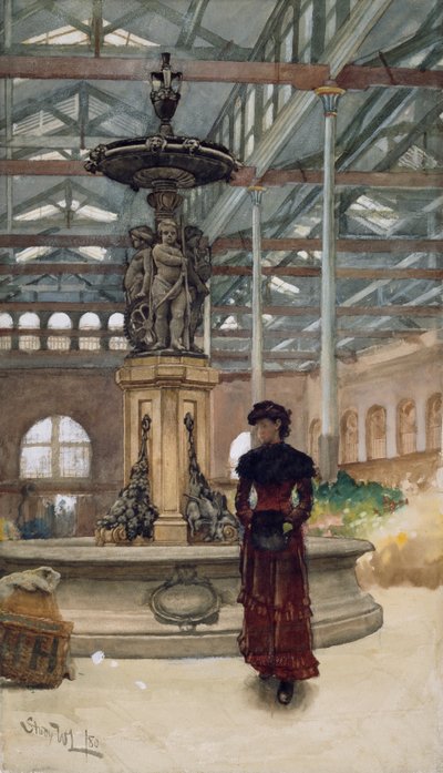 Ancienne halle du marché et fontaine, Birmingham - Walter Langley