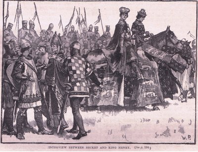 Entrevue entre Becket et le roi Henri AD 1169 - Walter Paget