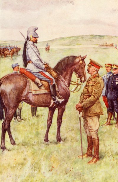 La rencontre en France entre Lord Kitchener et le général Baratier - Walter Paget