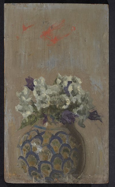 Douces violettes - Violettes blanches et bleues dans un bol à motifs, c.1884 - Walter Richard Sickert