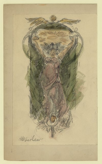 Étude pour une fresque de femme, no. 1 - Walter Shirlaw