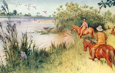 Livingstone et Oswell atteignent le Zambèze à Sesheke - Walter Stanley Paget
