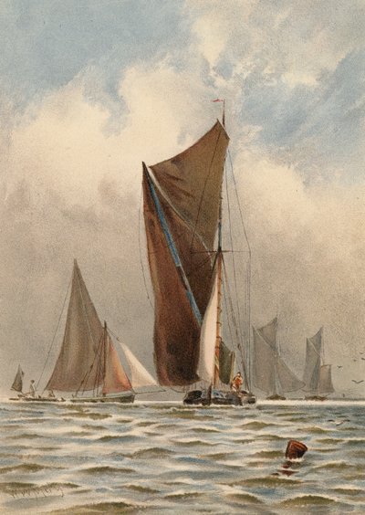 Barges sur la Tamise - Walter William May