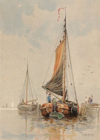 Bateaux hollandais sur la Meuse - Walter William May