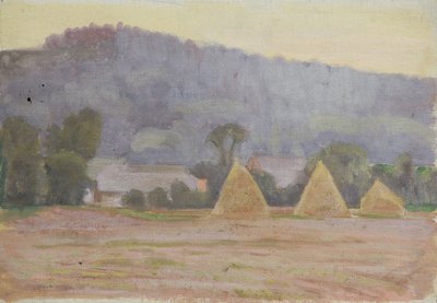 Paysage avec meules de foin - Walther Gamerith
