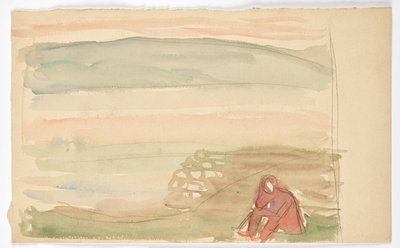 Assis dans un paysage - Walther Gamerith