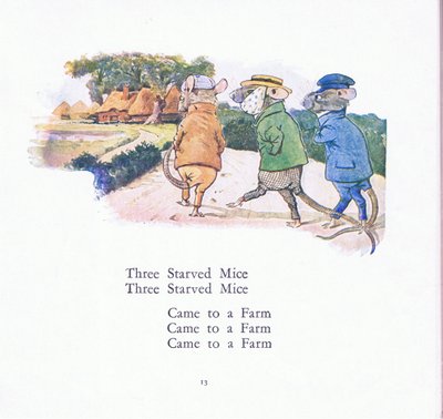 Trois souris affamées, trois souris affamées, viennent à une ferme - Walton Corbould