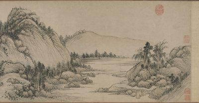 Habiter dans les montagnes Fuchun après Huang Gongwang, dynastie Qing, 1672 (encre et couleur sur papier) - Wang Hui