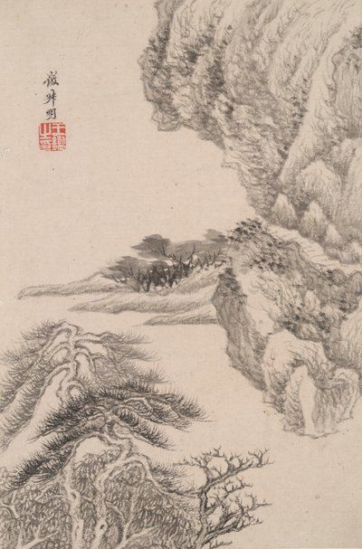 Paysage dans le style de divers vieux maîtres : Paysage après Wang Meng (1308) - Wang Jian