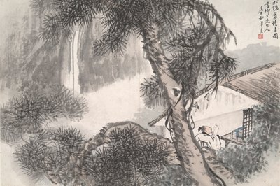 Lecture au studio du pin isolé (Song yin an) - Wang Su