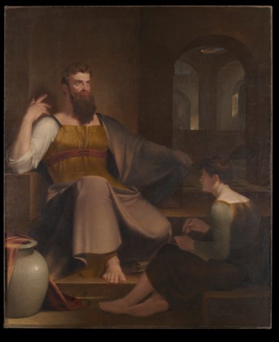 Jérémie dictant sa prophétie de la destruction de Jérusalem à Baruch le scribe - Washington Allston