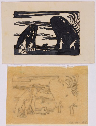 Projet et dessin de report pour la gravure sur bois Sons, p. 65 - Wassily Kandinsky
