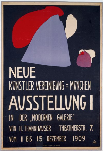 Plakat für die erste Ausstellung der Neuen Künstlervereinigung München - Wassily Kandinsky