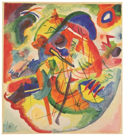 Étude pour "Improvisation mit rot-blauem Ring" (Improvisation avec anneau rouge) - Wassily Kandinsky