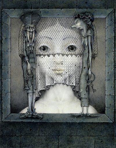 Voile de tristesse (crayon et crayon de couleur sur papier) - Wayne Anderson