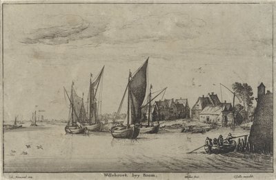 Vue sur Willebroek près de Malines (Vues de rivières et de côtes) - Wenceslaus Hollar