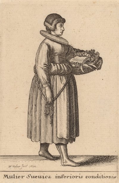 Mulier Svevica Inferioris Conditionis, 1642 - Wenceslaus Hollar