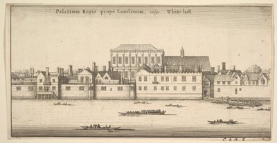 Palatium Regis prope Londinum, vulgo White-hall Palais Royal de Whitehall, Londres - Wenceslaus Hollar