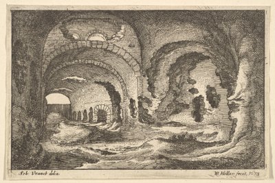 Vestiges romains à Tivoli - Wenceslaus Hollar