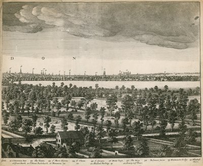 La perspective de Londres et de Westminster prise de Lambeth - Wenceslaus Hollar