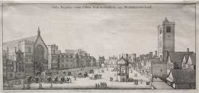 Vue de Londres : New Palace Yard avec Westminster Hall et la Clock House, 1647 - Wenceslaus Hollar