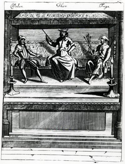 Woden, Thor et Friga - Wenceslaus Hollar