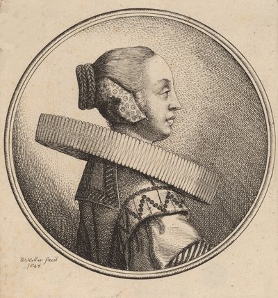 Femme avec une fraise de profil, 1643 - Wenceslaus Hollar